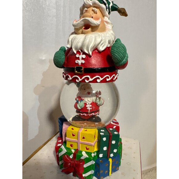 Santa Claus Snowglobe Resin Figure 45mm Holiday Joy with Box 5" Tall - Picture 6 of 9